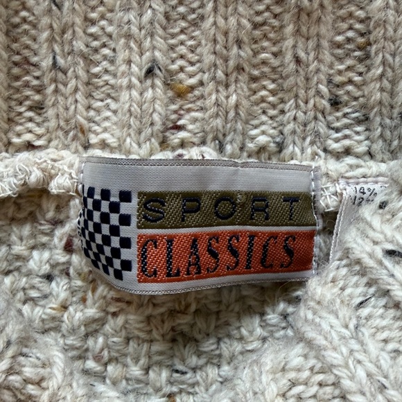 Classic Turtleneck Sweater in Cream and Brown - Picture 2 of 10